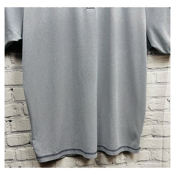 Columbia Mens Sportswear Polo Golf Shirt Blue Striped Size XL 100% Polyester - Picture 4 of 10